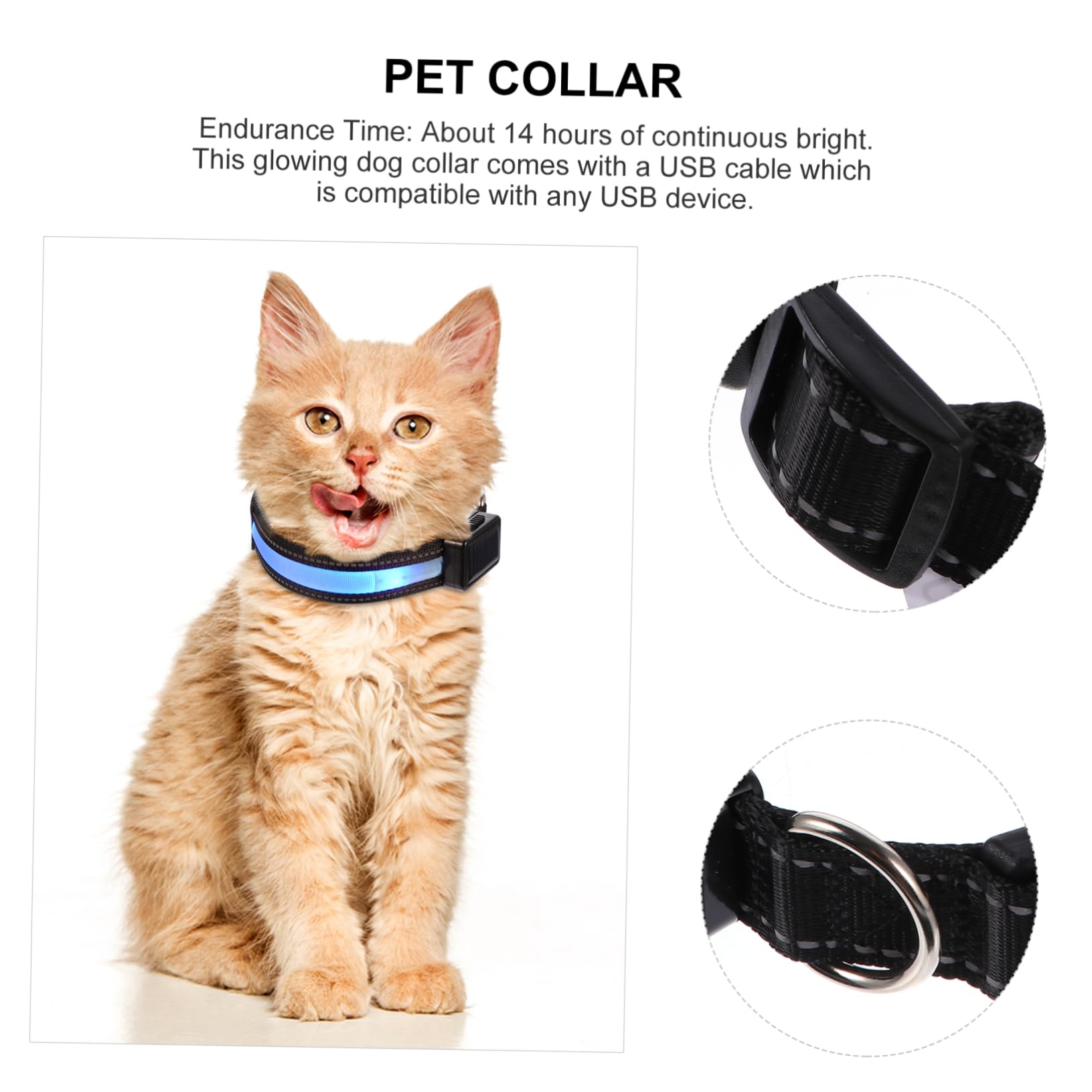 SUPVOX 3ensembles Collier Lumineux pour Chien LED Rechargeable USB Collier De Sécurité Nocturne pour Animaux De Compagnie Étanche