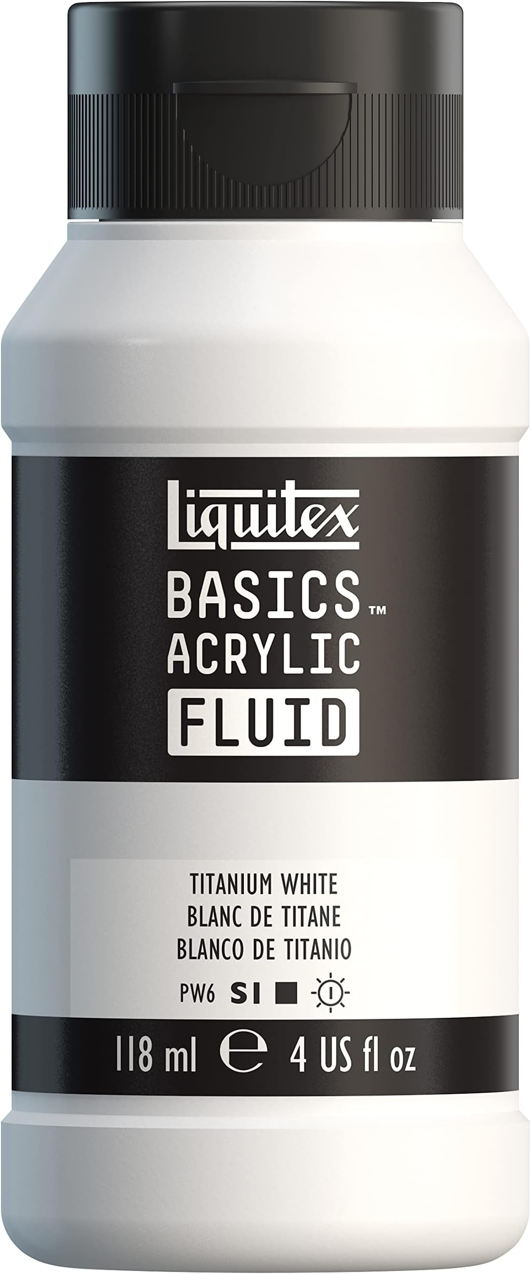 BASICS Acrylic Fluid Paint, 250ml (8.5-oz) Bottle, Titanium White