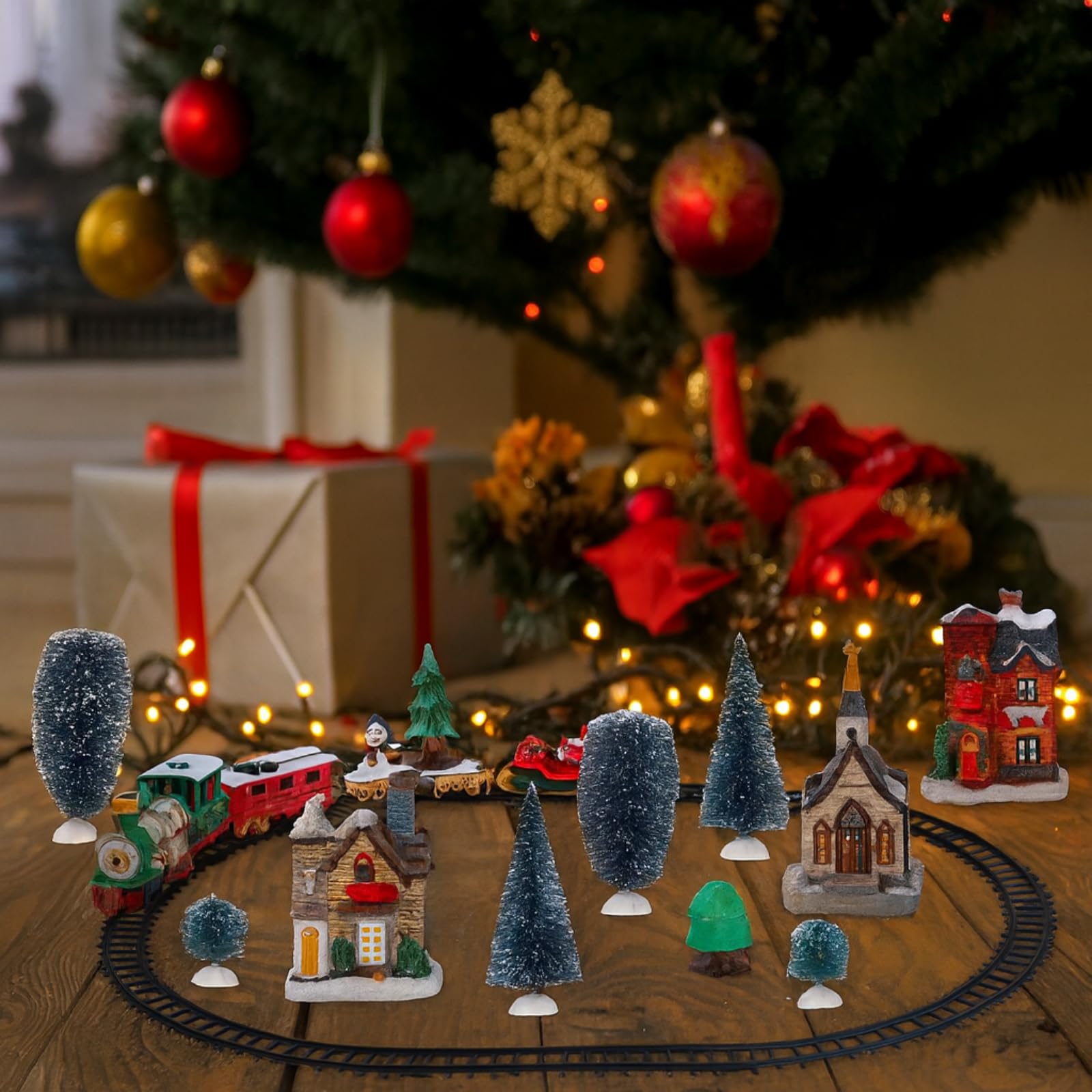 Amazon.co.jp: Thyle クリスマスビレッジセット 10個 電池式