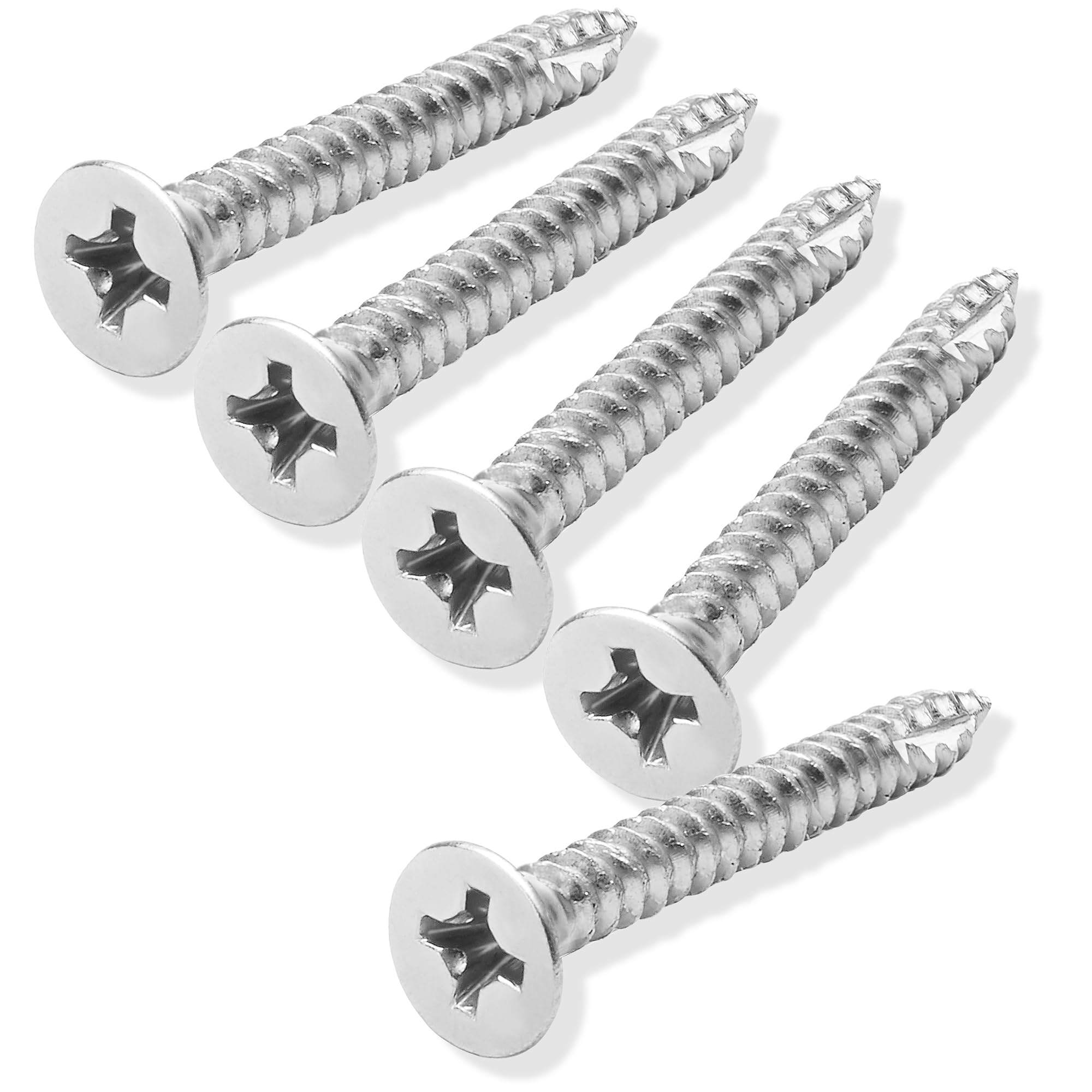 Cauldham Chrome Wood Screws #9 x 1-1/2 Inch for Door Hinges - 25 Pack