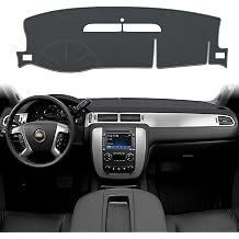 POSAID Dash Cover for 2007-2013 Chevy Avalanche Silverado 1500 LTZ, Dashboard Cover Mat for 2007-2014 Chevy Chevrolet Tahoe Suburban, 07-14 GMC Yukon Interior Dash Protector Cover Mat, Grey