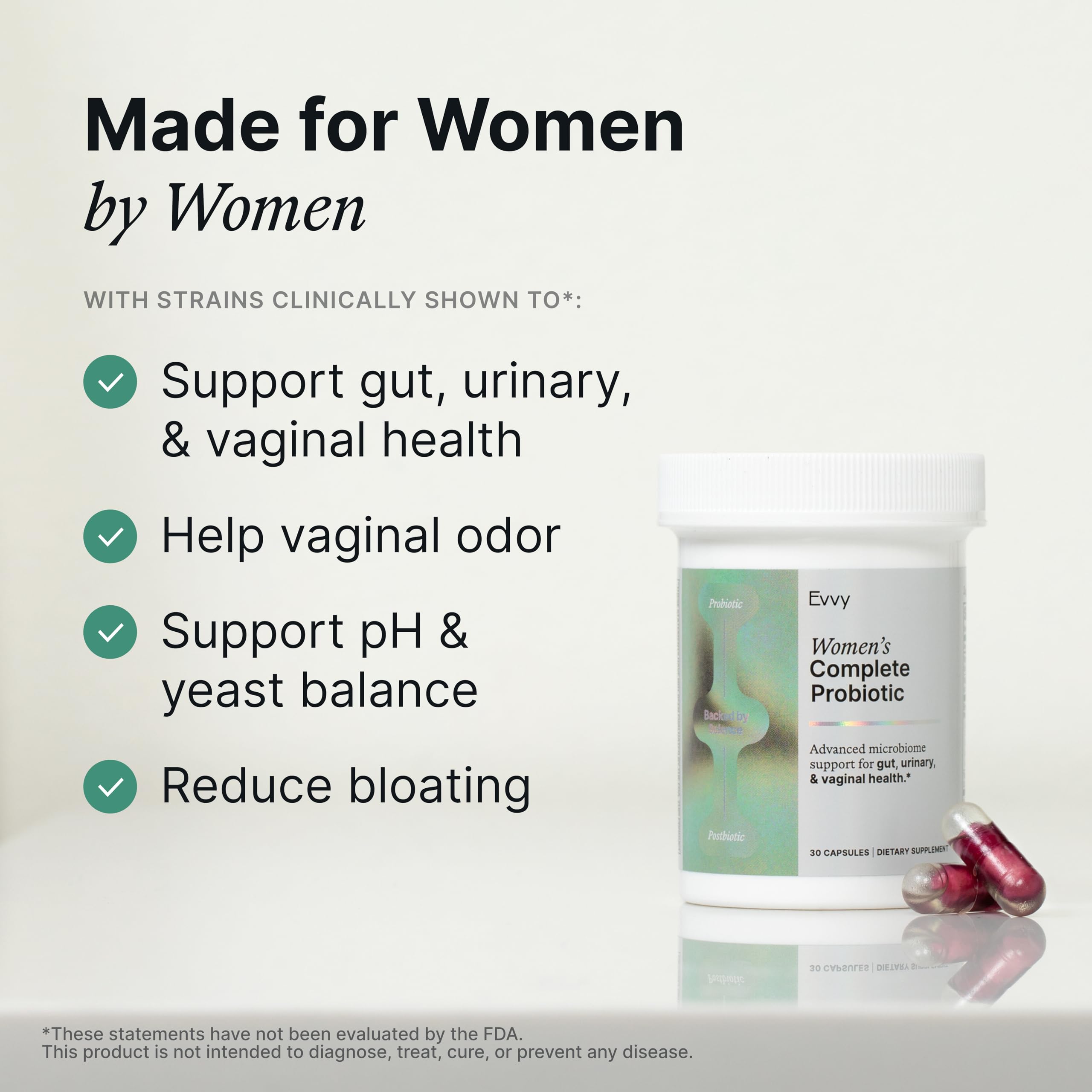 Evvy Women's 3-in-1 Probiotic Gut, Urinary & Vaginal Health | 30 Day Supply — Amazon image 2