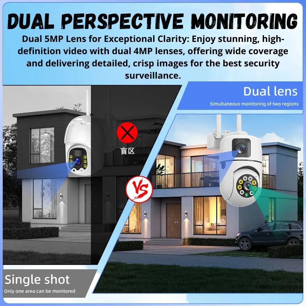 Maizic Smarthome 2MP WiFi Indoor Camera | 2-Lens Dual Screen | 360° PTZ | Color Night Vision | Motion Detection | Two-Way Talk