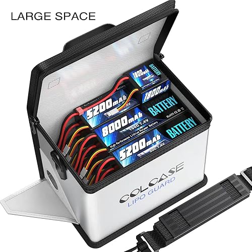 Miniatura 3 de Bolsa de seguridad ignífuga antiexplosión Colcase para batería Lipo almacenamiento y carga gran espacio altamente resistente bolsa doble cierre para