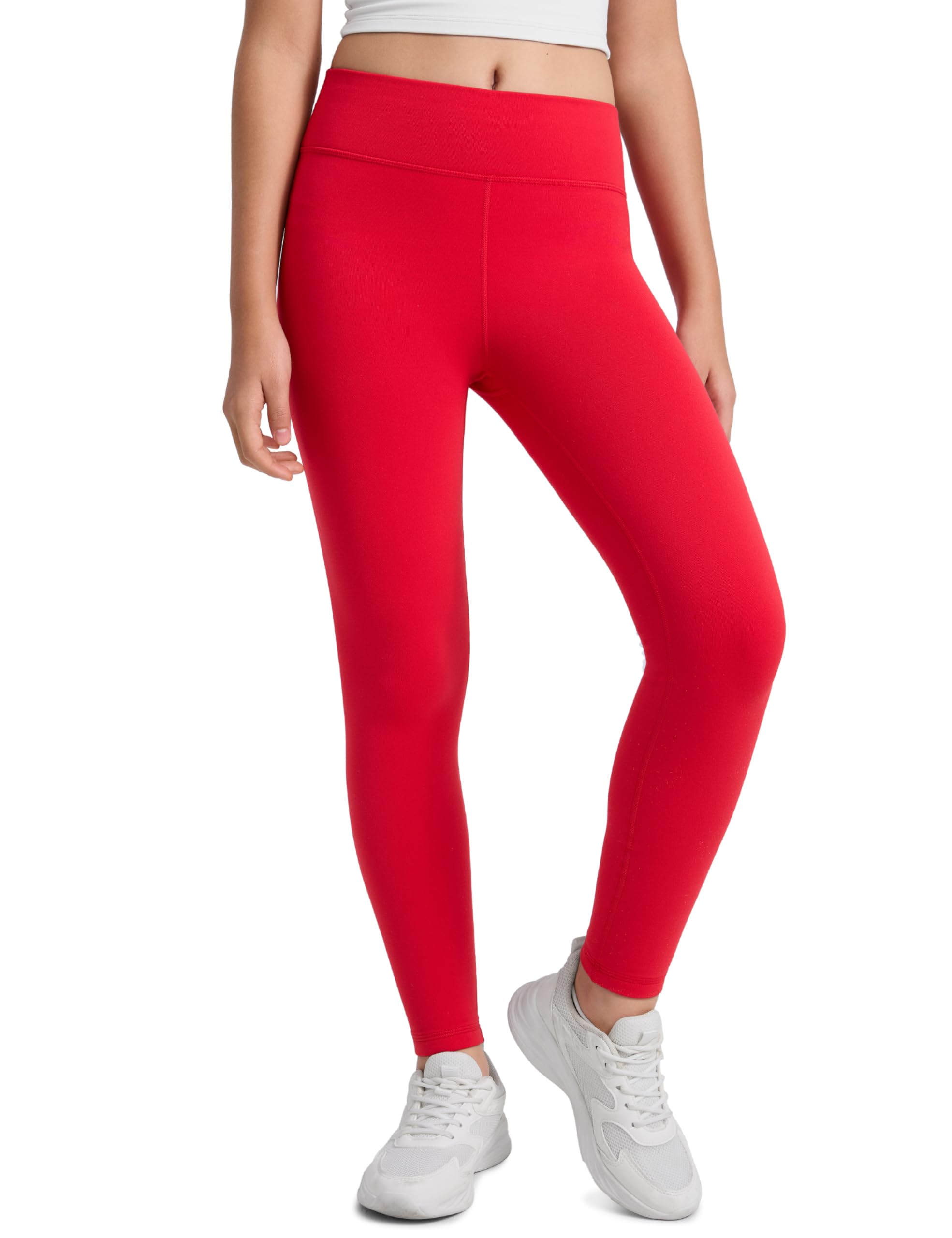 CRZ YOGA Girls Matte Thermal Fleece Lined Full Length Leggings - Casual Athletic High Waist Pants Winter Warm Kids Teen