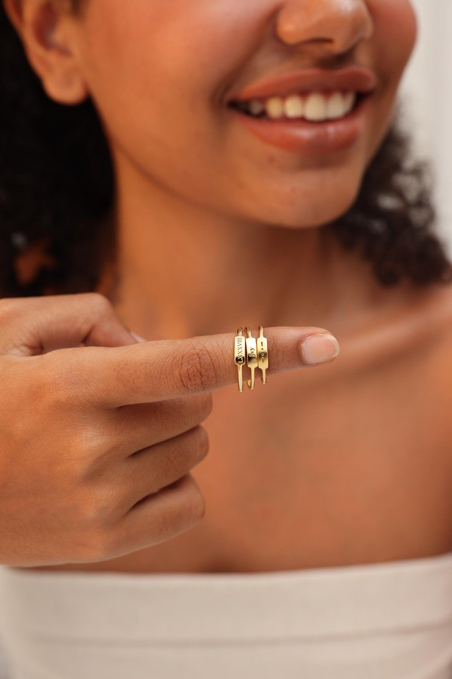 Anillo inicial personalizado plata de ley 925 Código de Morse personalizado Anillo Joyería número romano Grabado Promesa Amistad Nombre Día de la Madre hechos a mano