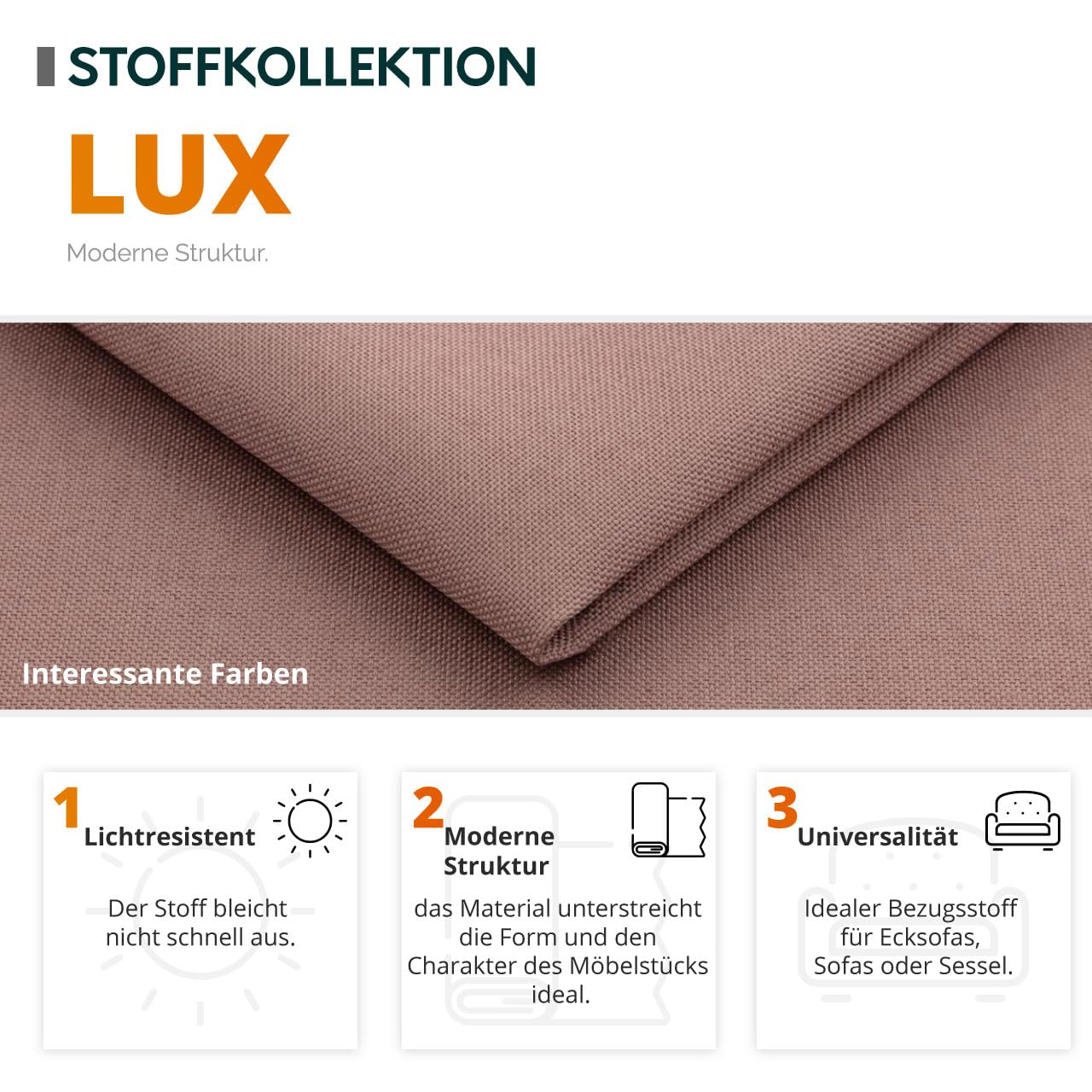 Mirjan24 Ecksofa Malwi mit Regulierbare Armlehnen Design Eckcouch mit Schlaffunktion Bettkasten L-Form Sofa vom Hersteller Couch Wohnlandschaft (Lux 06 + Lux 06 + Lux 05, Ecksofa: Links)
