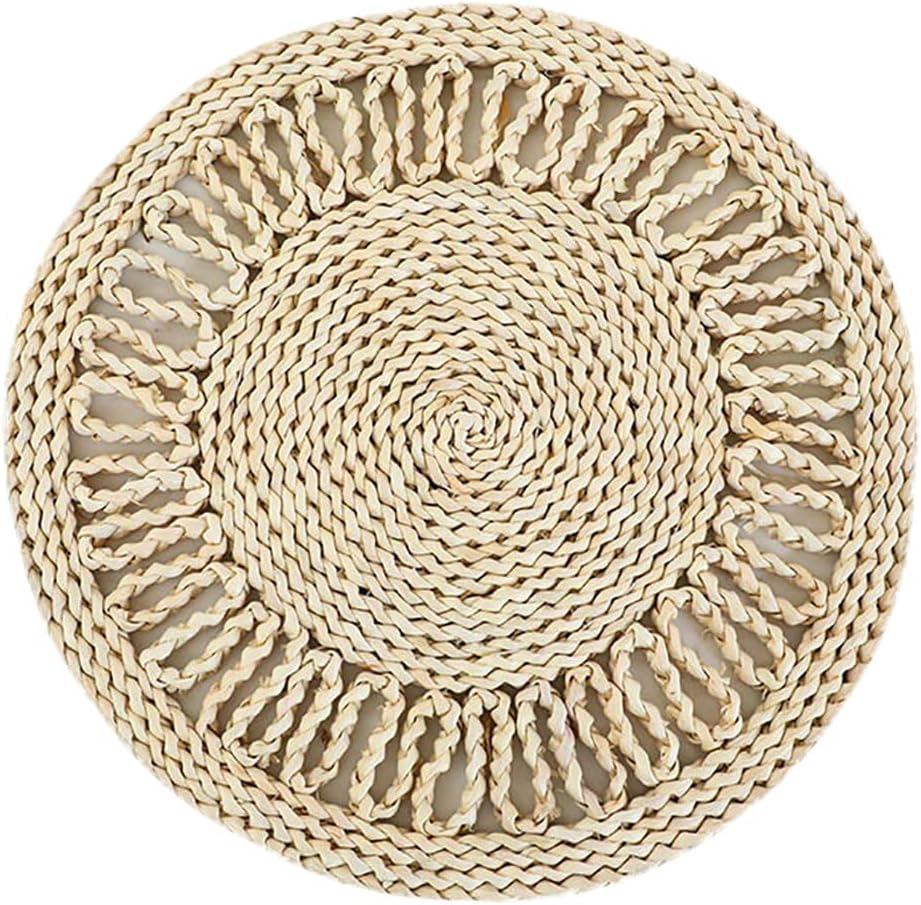 Round Braided Corn Peel Coasters Boho Coasters Coasters Coffee Mat Drinking Beer Mug Table Decoration,15"