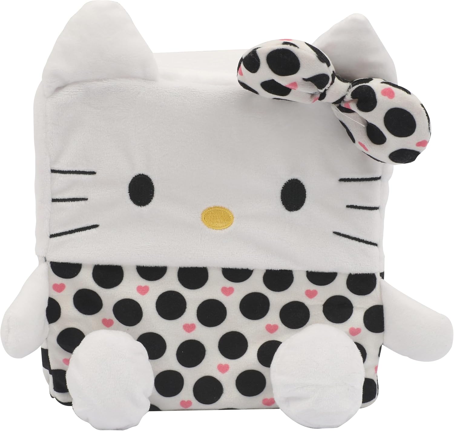 Hello Kitty Cubeez Spots 20 cm - Ultimate Stackable Cuddly Toy with Soft Memory Foam for a Squishy Feel, Perfect for Collecting, Stacking and Displaying Hello Kitty Fans