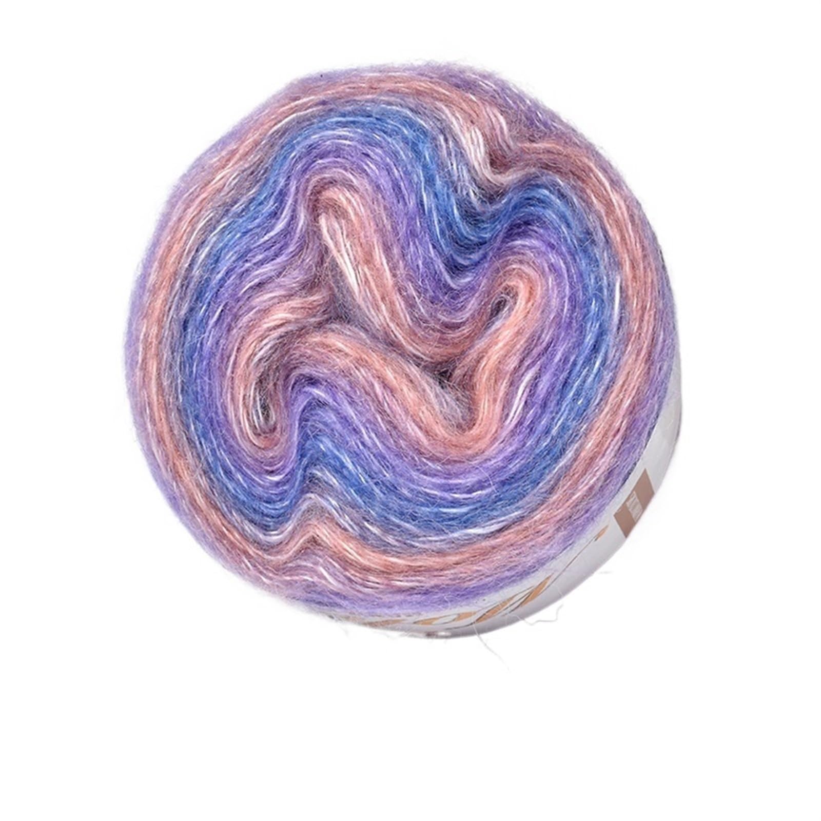 XIUsheUA 250M Rainbow Gradient Color Cake Yarn Cotton Blend Yarn DIY Crochet Skirt Lace Line Hand-Woven Soft Yarn(Color14)