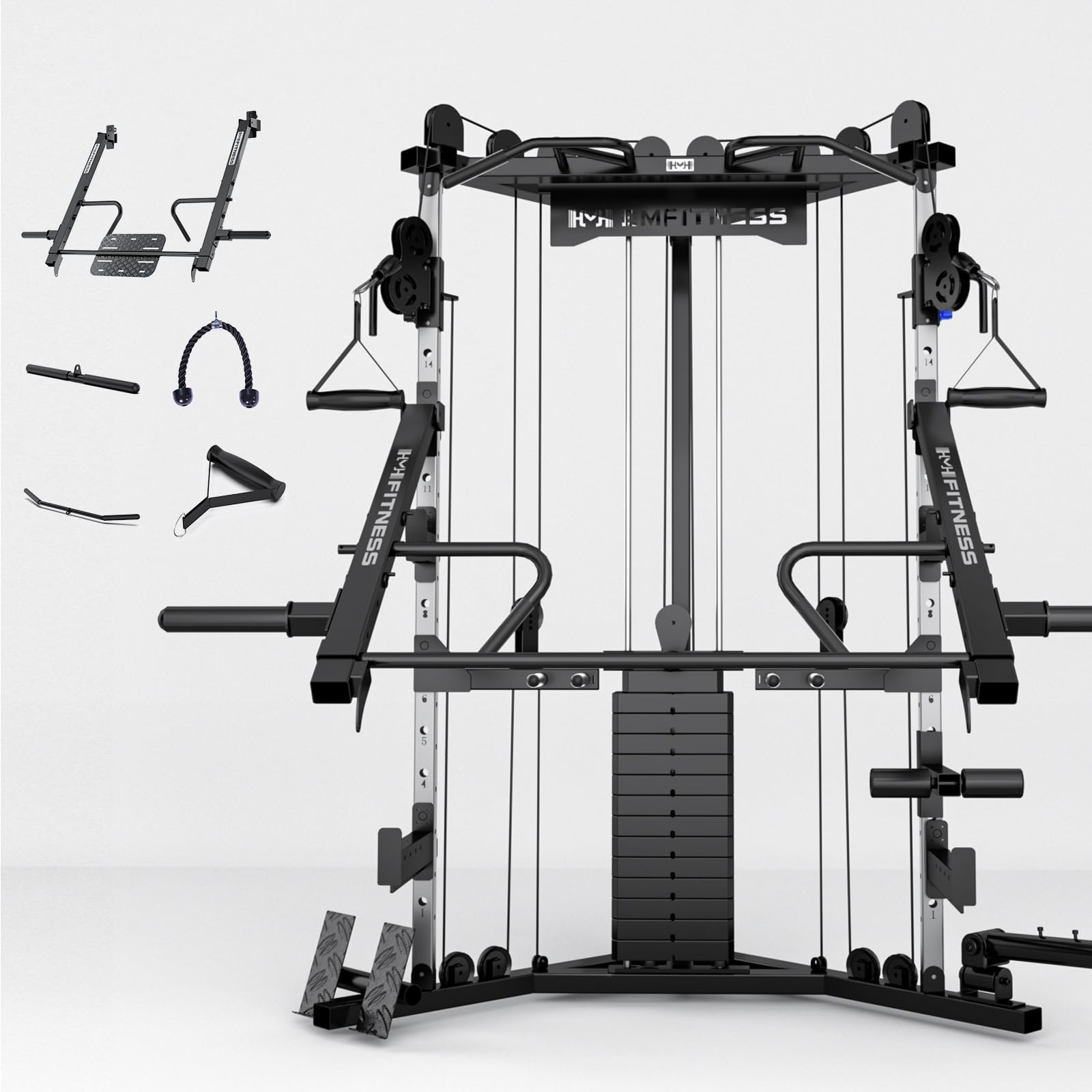 Cable Crossover Exercise Machine for Home &amp; Commercial Gym, Functional Training Center with Dual Weights Stack for Cable Workout
