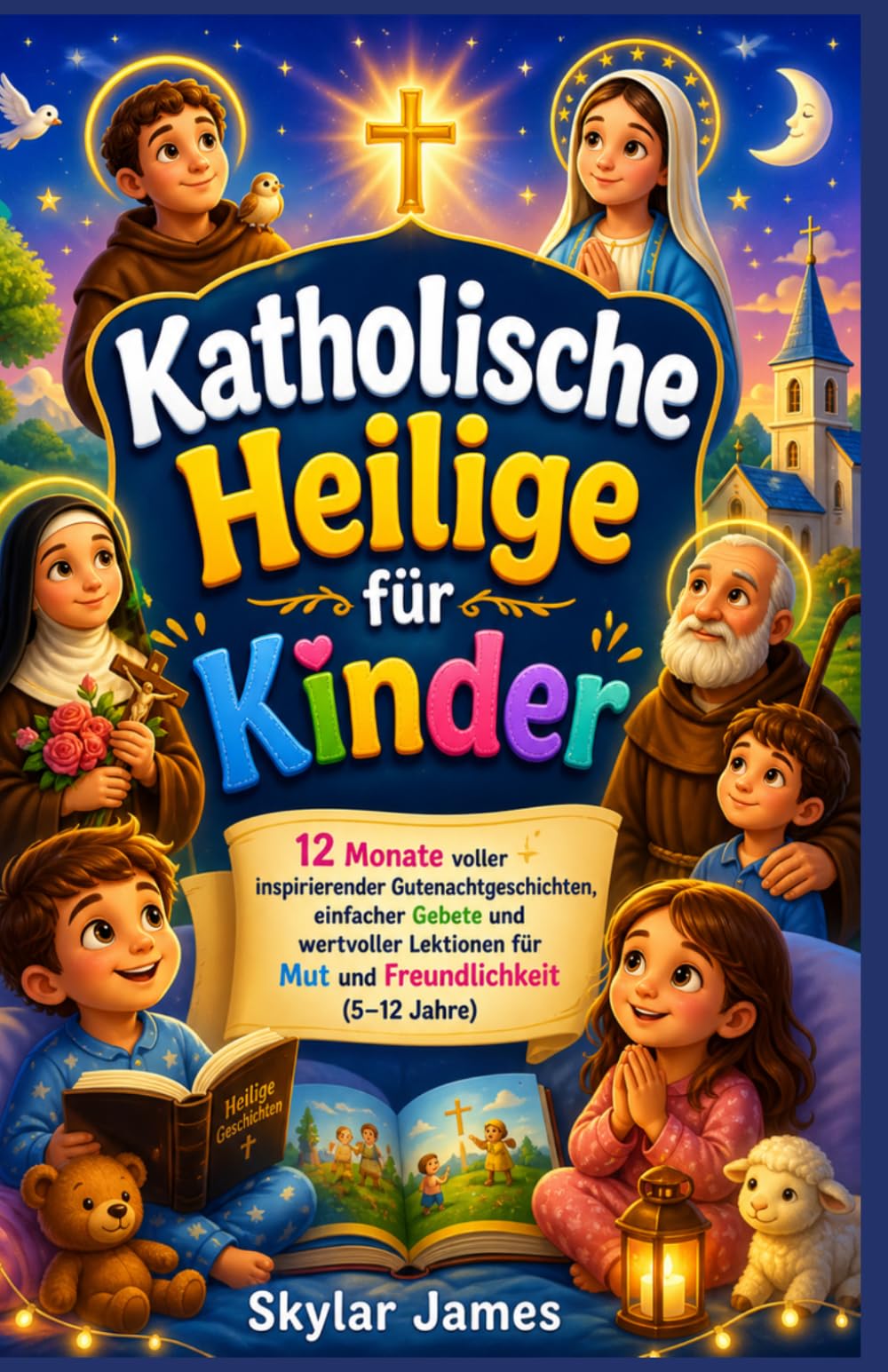 Katholische Heilige für Kinder: 12 Monate voller inspirierender Gutenachtgeschichten, einfacher Gebete und wertvoller Lektionen für Mut und Freundlichkeit (5–12 Jahre)