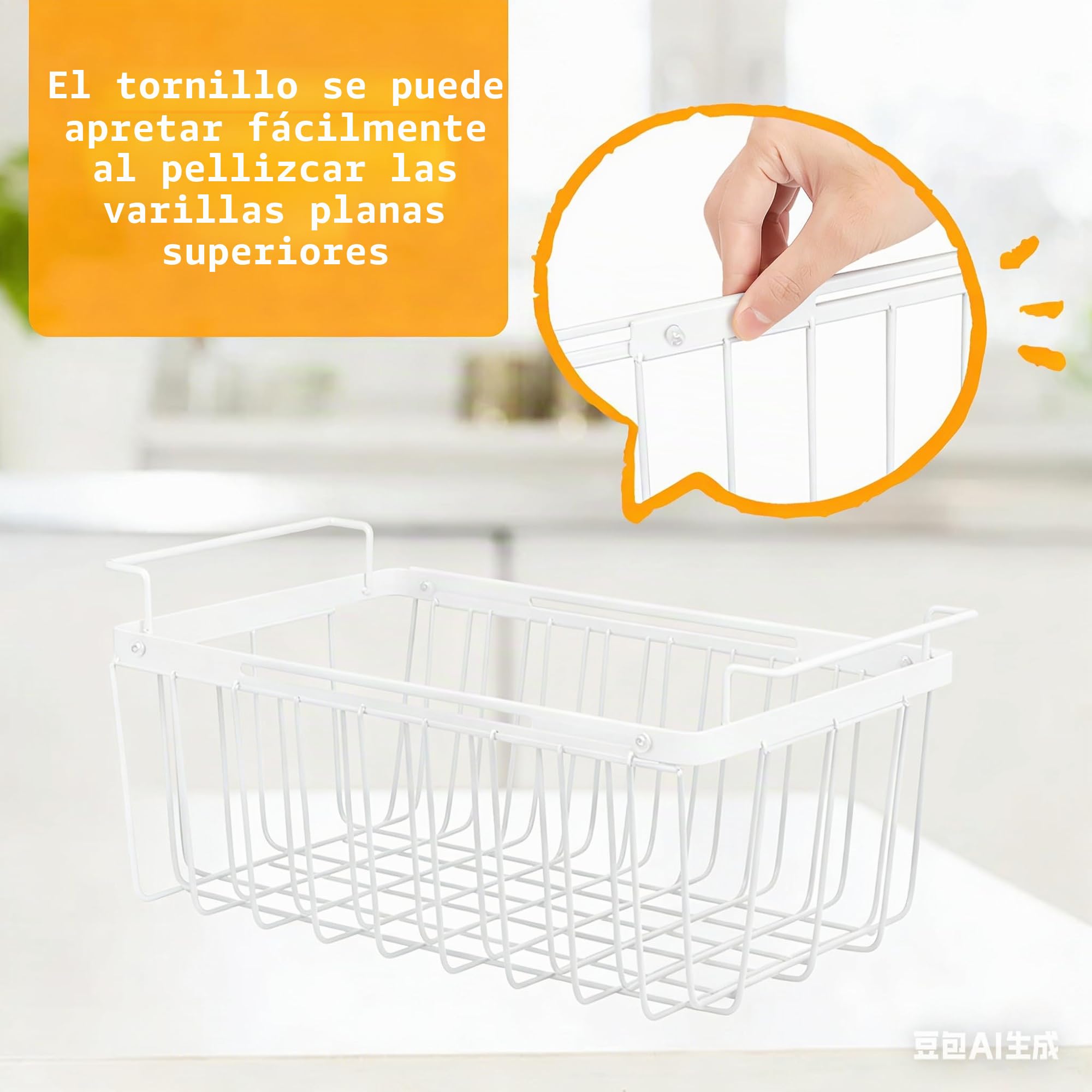 mumisuto Paquete de 2 Cestas Para Congelador,Cajas de Almacenamiento de Congelador con Asa,Cestas Colgantes Apilables Extensibles Alimentos Organizador Nevera para Cocina,39-59.5*17.5*17CM (Blanco)