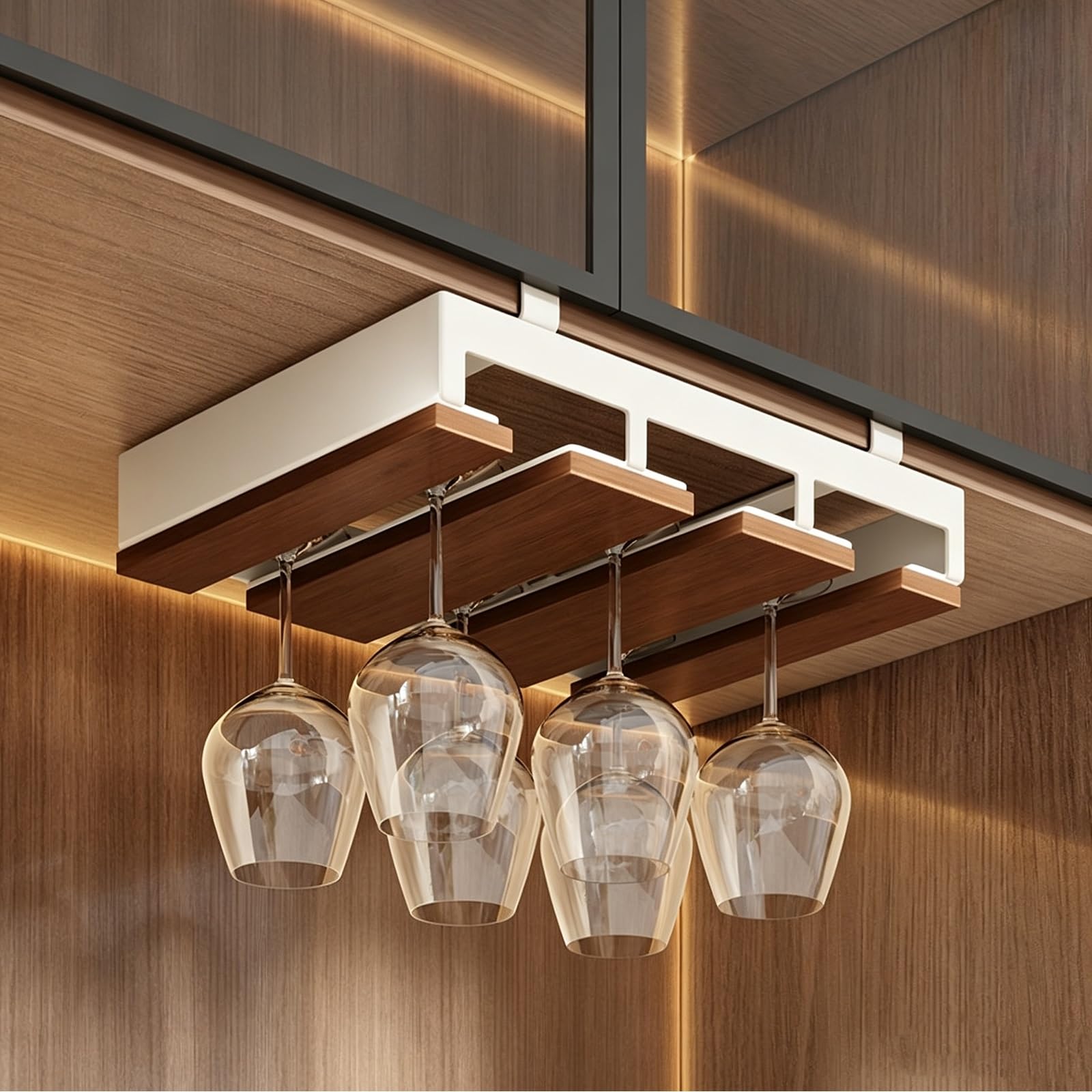 YXLLGS Under Cabinet Wine Glass Rack, Hanging Stemware Holder