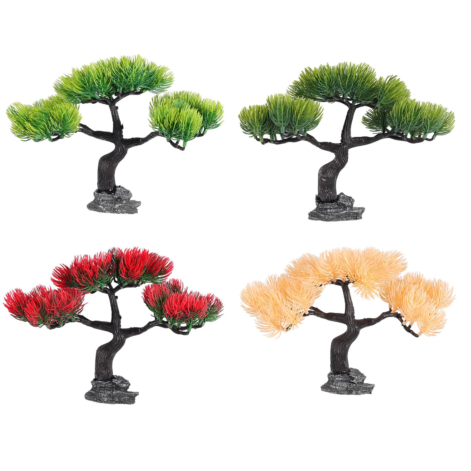 Lot de 4 décorations réalistes en résine naturelle pour embellir votre aquarium