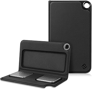 Fintie Protective Case for Alivecor Kardia Mobile, Premium PU Leather Carrying Cover with Magnetic Closure and Key Holder for KardiaMobile EKG Heart Monitor, [Not Fit KardiaMobile 6L], Black
