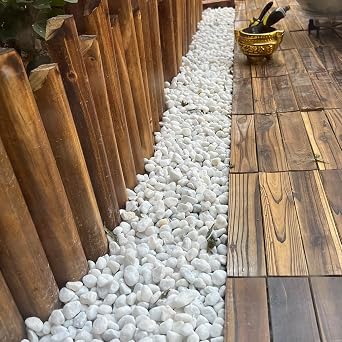 YISZM 40lbs White River Rocks for Landscaping, 2-3 Inch Natural Pebbles for Indoor Plants, Snow White Decorative Stones Garden Outdoor and Indoor DIY Vase Filler Fish Tank Aquariums