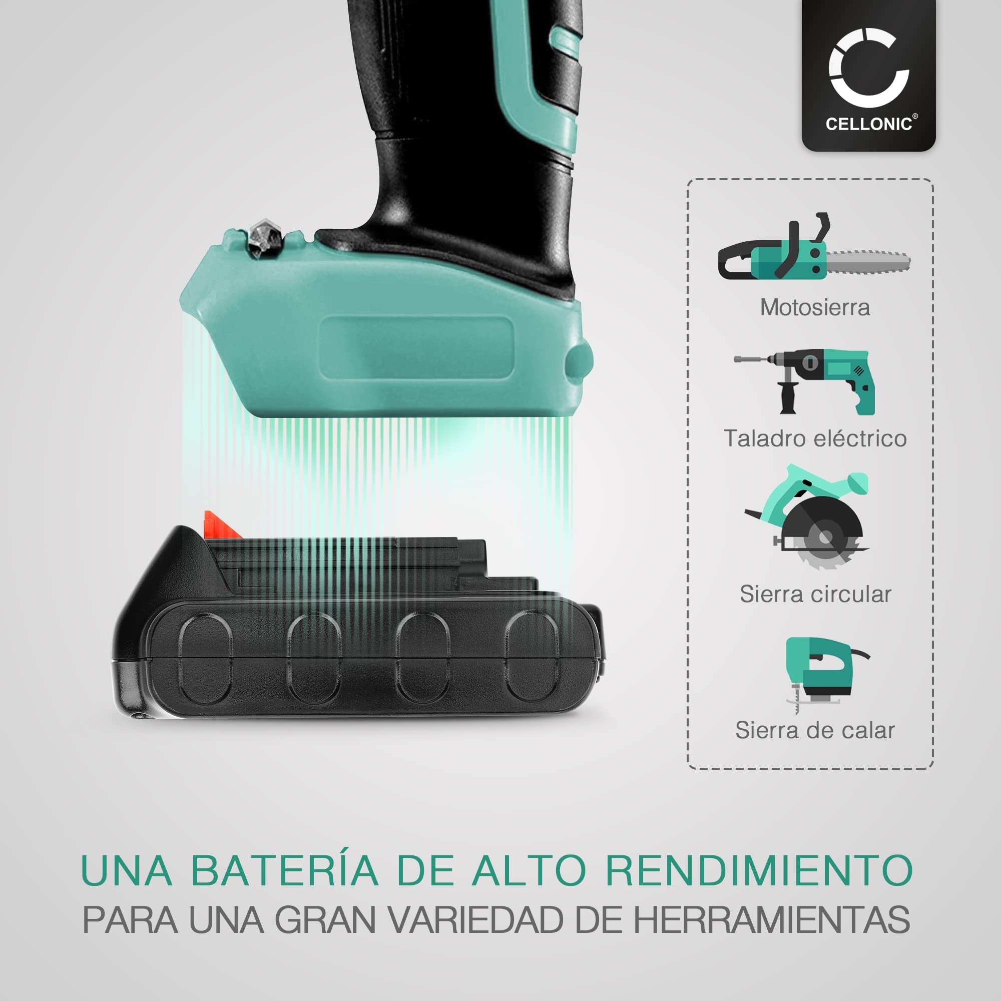 CELLONIC Batería Compatible con Porter Cable PCC601, PCCK619L8, PCC681L