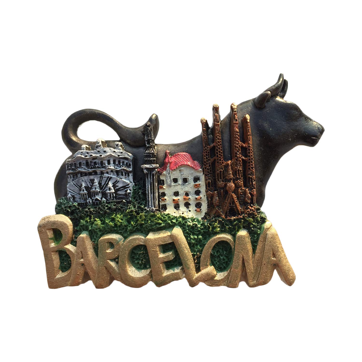 Wedarego Barcelona Spain 3D Bull Refrigerator Magnet Resin Travel Souvenirs,Handmade Home & Kitchen Decoration Barcelona Fridge Magnet Collection Gift