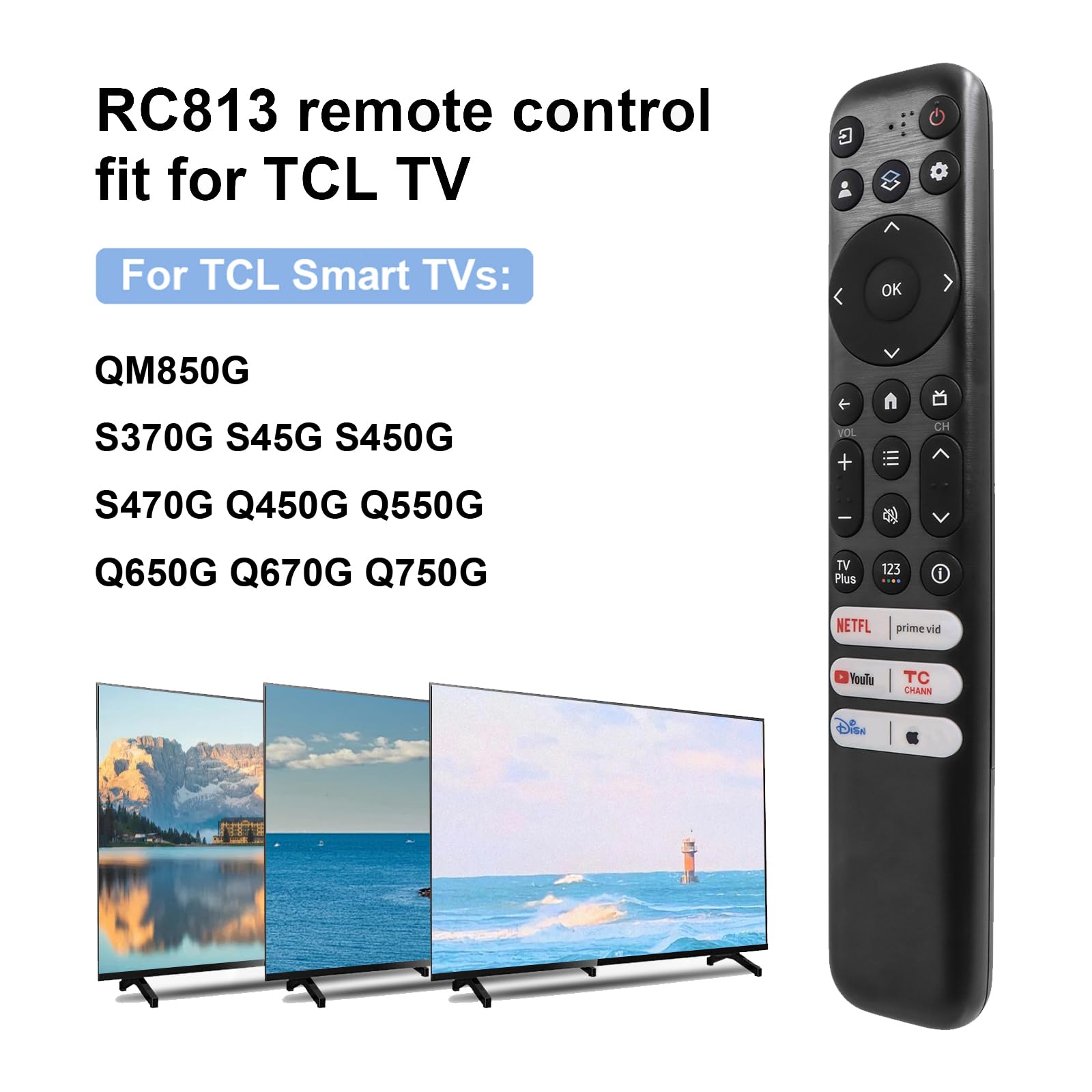 Amazon | Chobokiang RC813 TCLリモコン交換用 TCL-Google-TV用