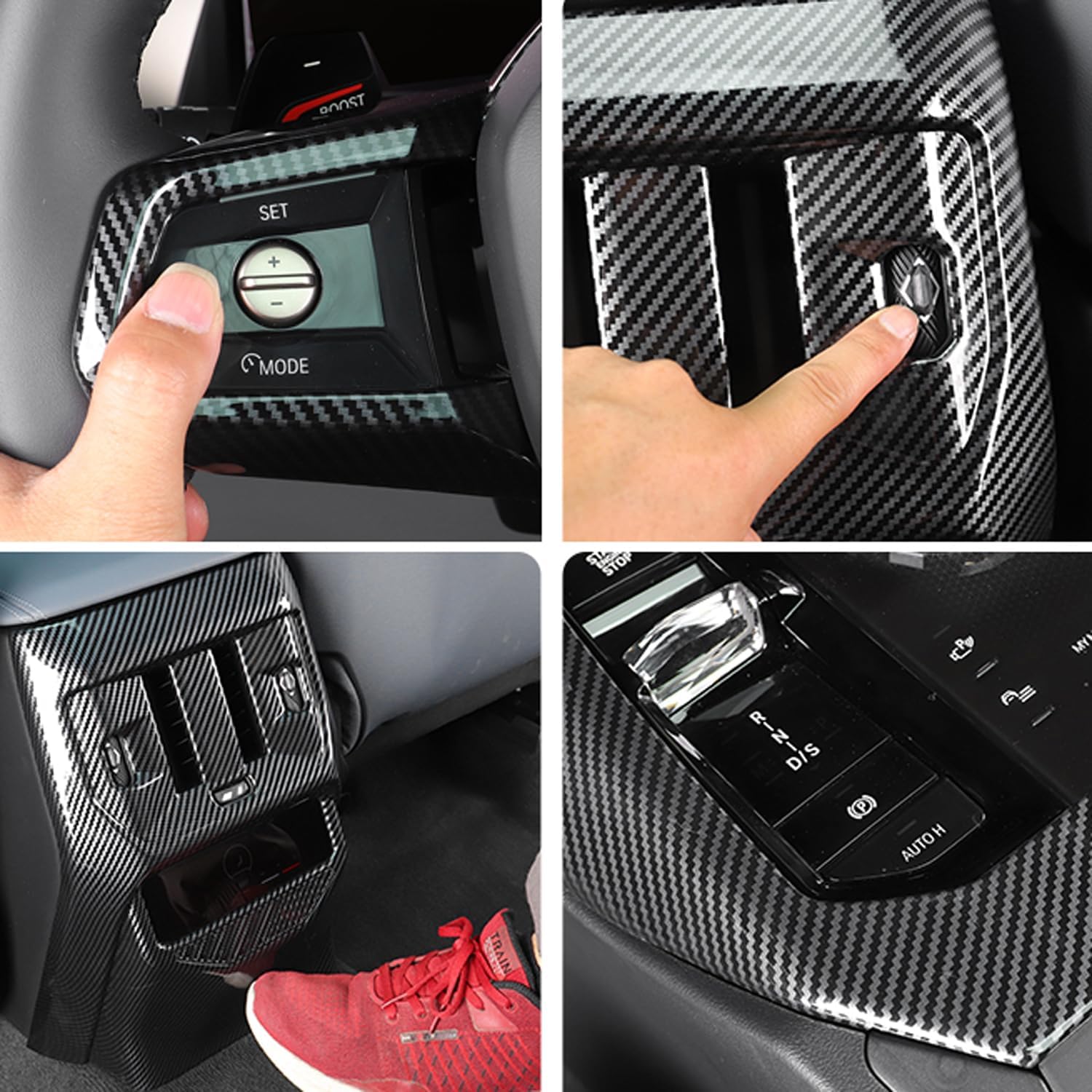L2R for BMW X3 G45 (2025-2026) Carbon Fiber Style Center Console Cover Trim Overlay Decoration ABS Car Interior Accessories Kit 21 PCS