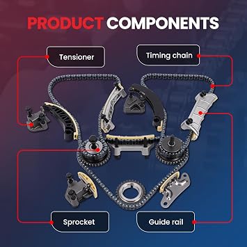 WINBEST Timing Chain Kit 9-0753S Compatible with Buick, for Cadillac, for Chevrolet, for GMC, for Pontiac, for Saab, for Saturn, for Suzuki - 2010, 2008-2007 Allure 3.6L V6 3564cc 217 CID DOHC