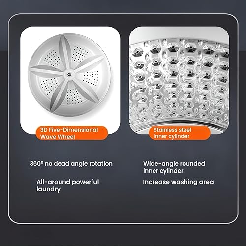 Miniatura 6 de 18 libras de lavado y secado integrado de gran capacidad lavadora totalmente automática, la opción ideal para apartamentos y dormitorios