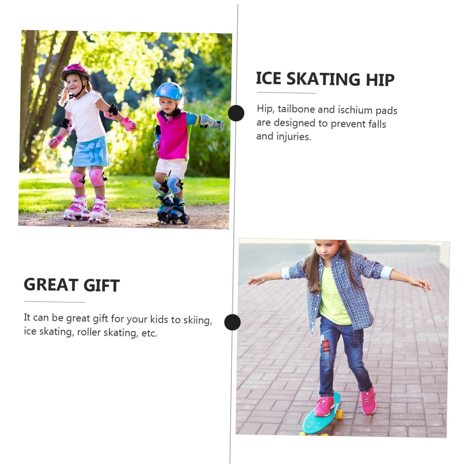 BESPORTBLE 2 Pcs Versatile Hip Mat for Boys and Girls Outdoor Hip Pad Eva Polyester Skating Protector Breathable Lightweight