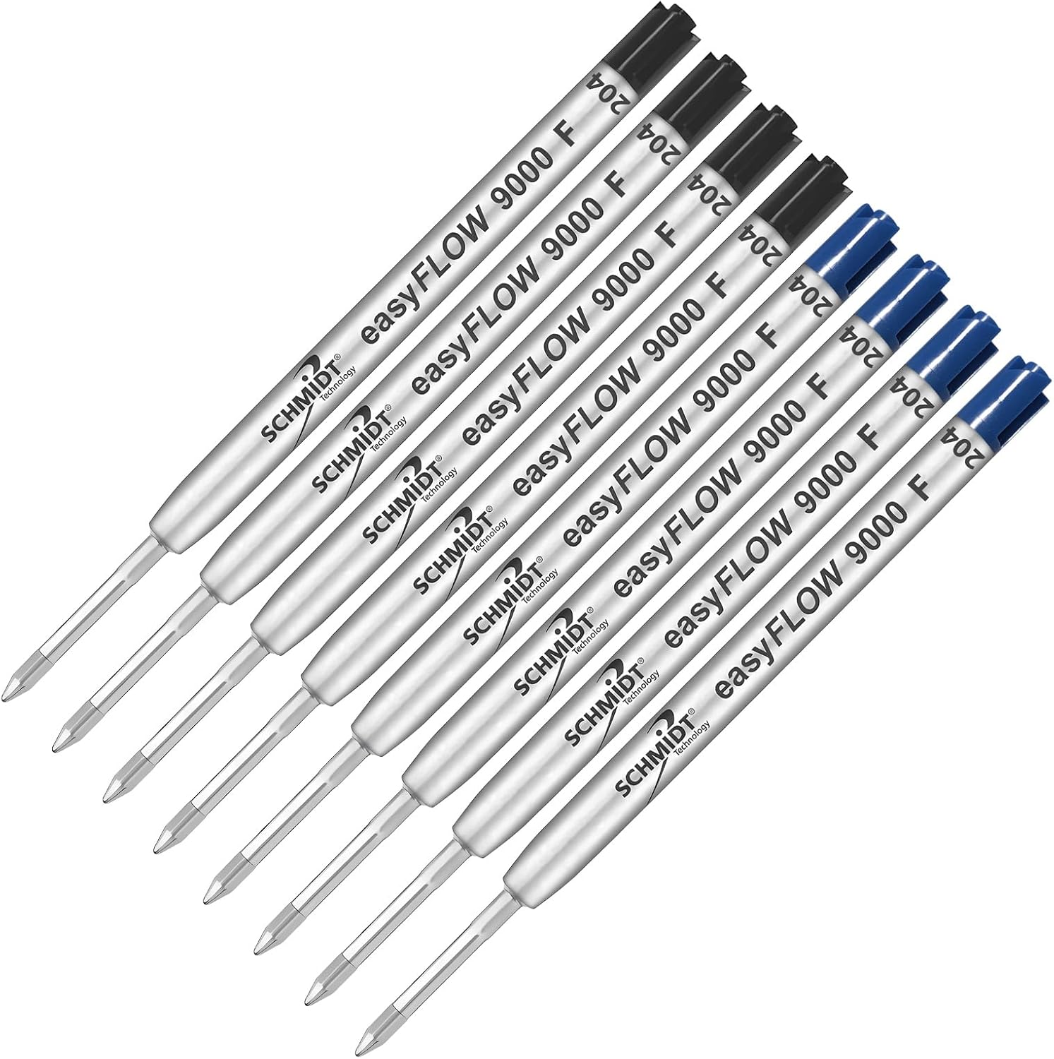 Imprinted Schmidt easyFLOW9000 Ballpoint Refill- Black & Blue Ink, Fine Tip 0.8mm - Pack of 8