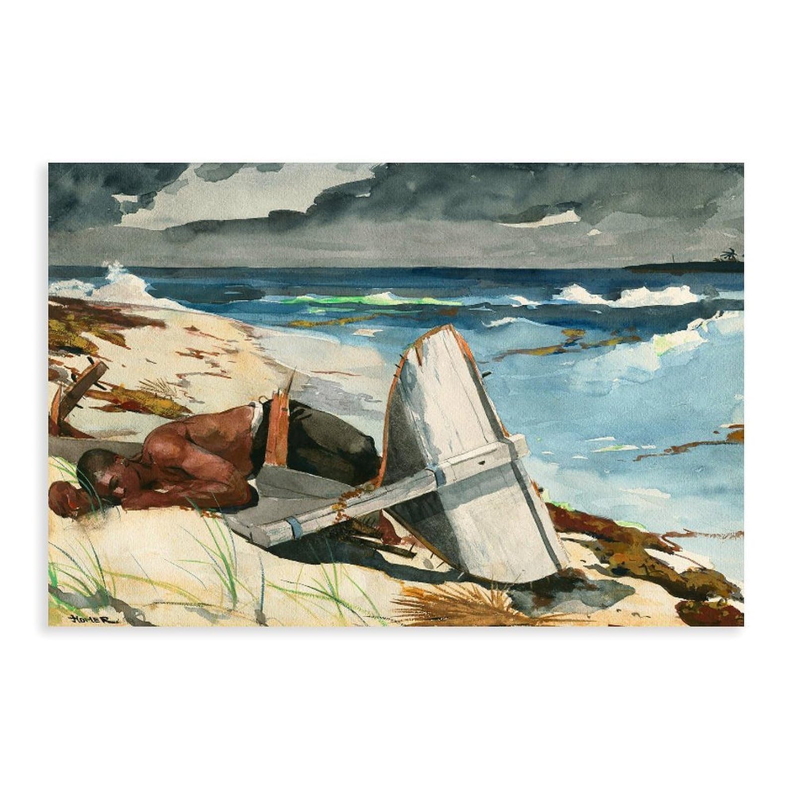 DFJyjFGJJ Winslow Homer,After The Hurricane, Bahamas Canvas Wall Art Print Poster For Home School Office Decor 20" L X 30" W