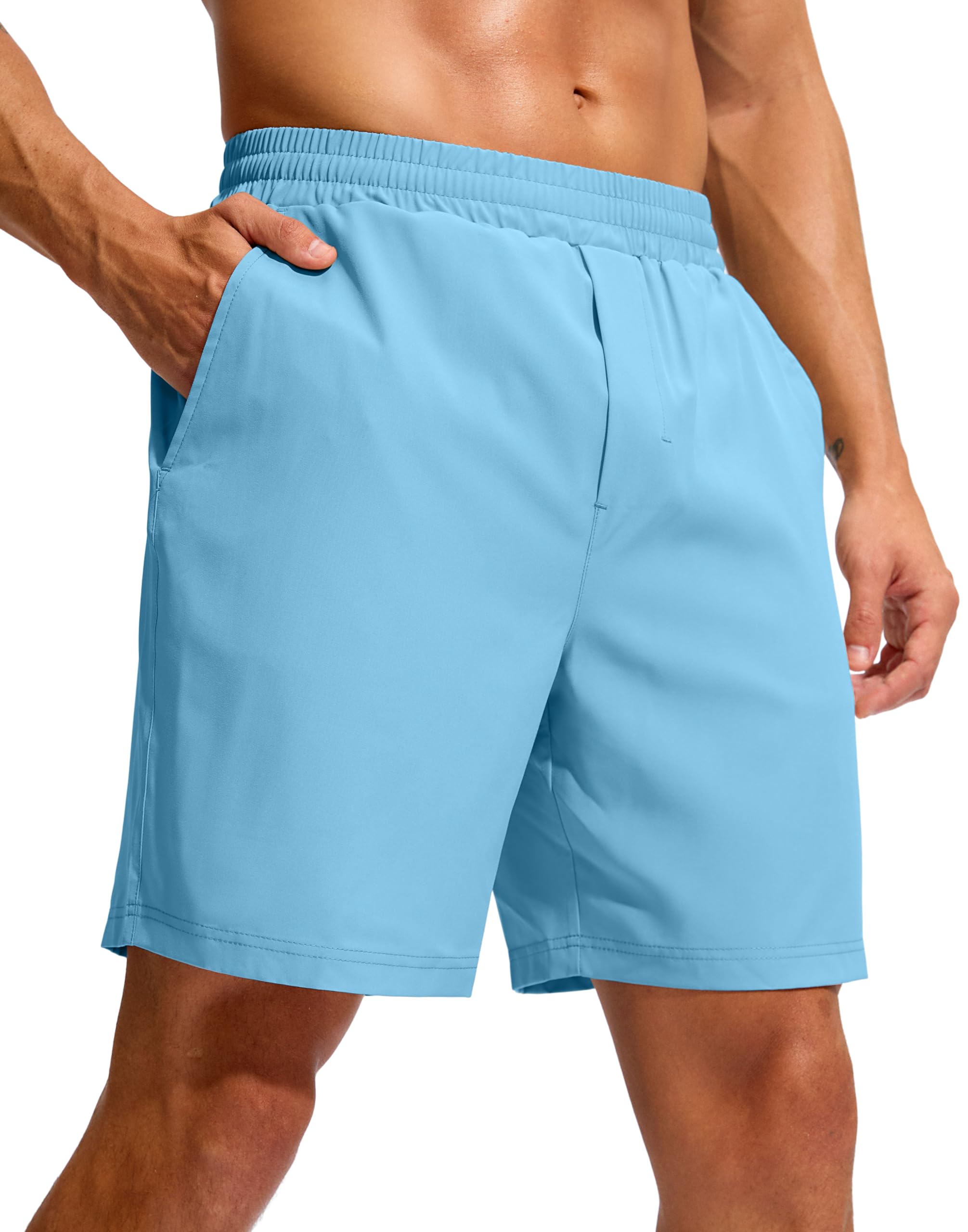 Soothfeel Men's Athletic Workout Shorts with Zipper Pocket 5"/7" Running Gym Shorts for Men Lightweight Quick Dry Tennis