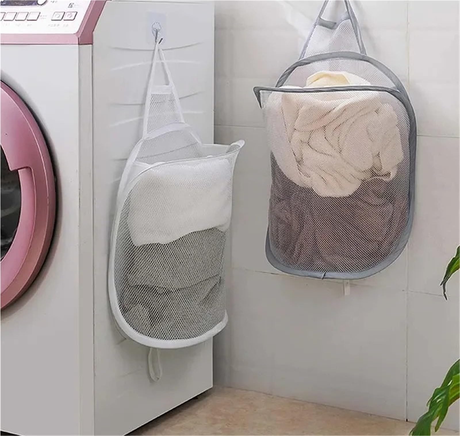 Cesto de Ropa Sucia portátil, Plegable, Transpirable, para Colgar en la Pared, para el baño.