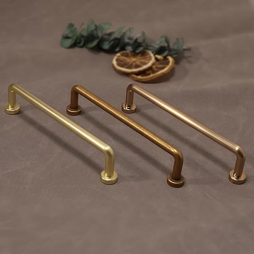 Miniatura 5 de Paquete de 10 manijas de gabinete de cocina de bronce champán de 5 pulgadas (5.039 in), tiradores de cajones dorados, accesorios de gabinete de