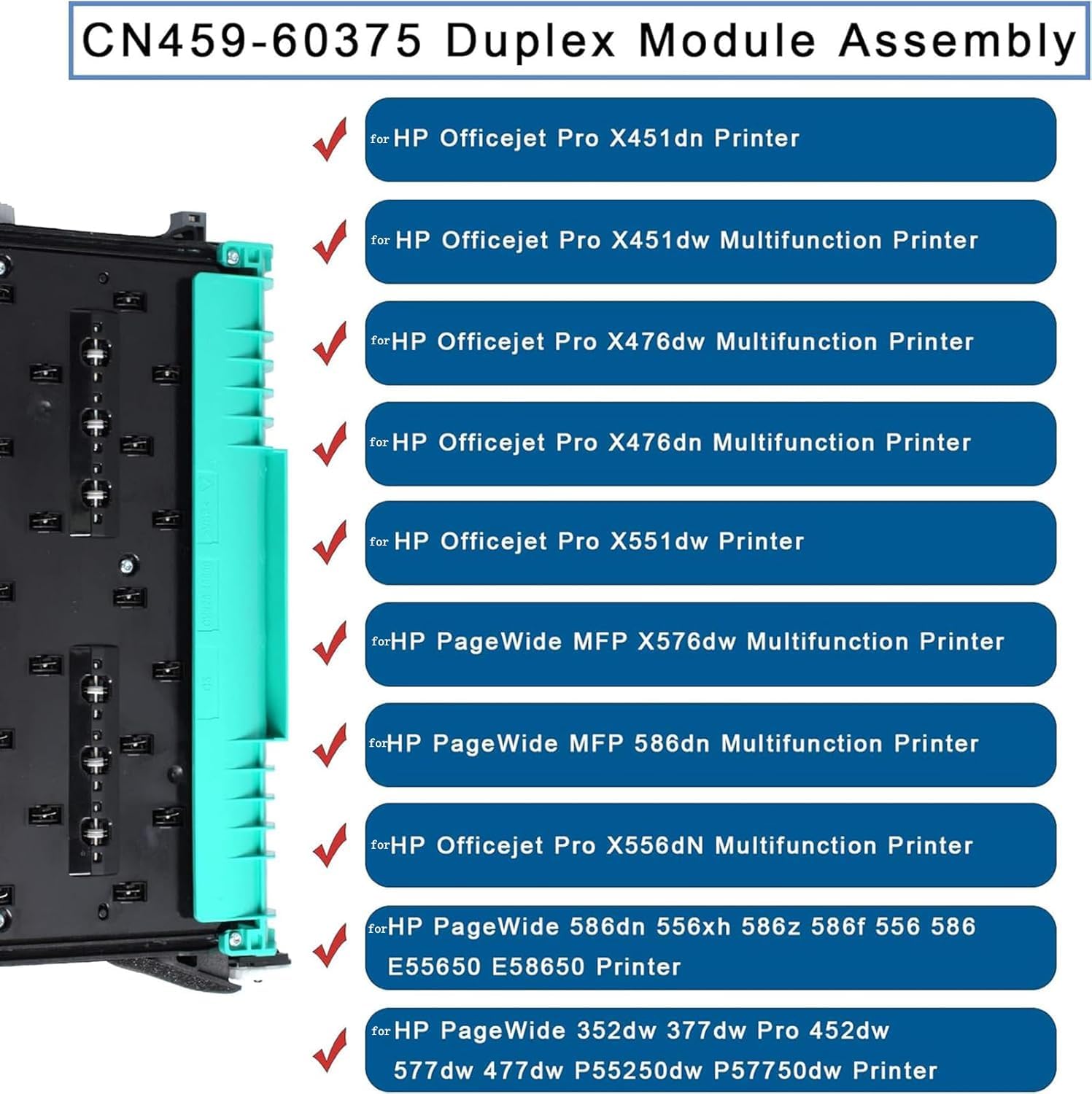 Duplex-Modul kompatibel mit HP PageWide Pro 477dw 477dn 577dw 577dz 552dw x476 377dw Drucker, Montage der Wartungsbox für Tintenabfall
