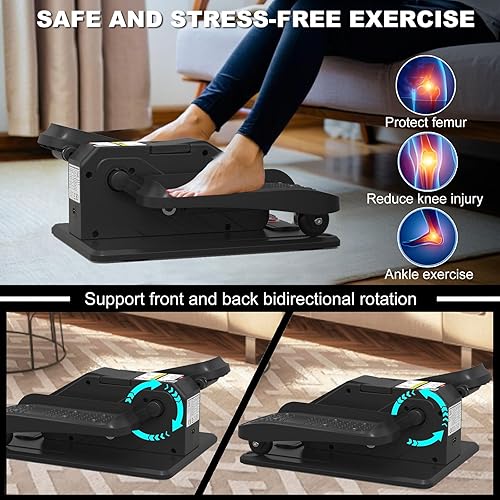Miniatura 6 de Under Desk Elliptical Machine, Electric Ellipse Leg Exerciser for Senior, Quiet and Compact Electric Seated Pedal Exerciser for Home with Display