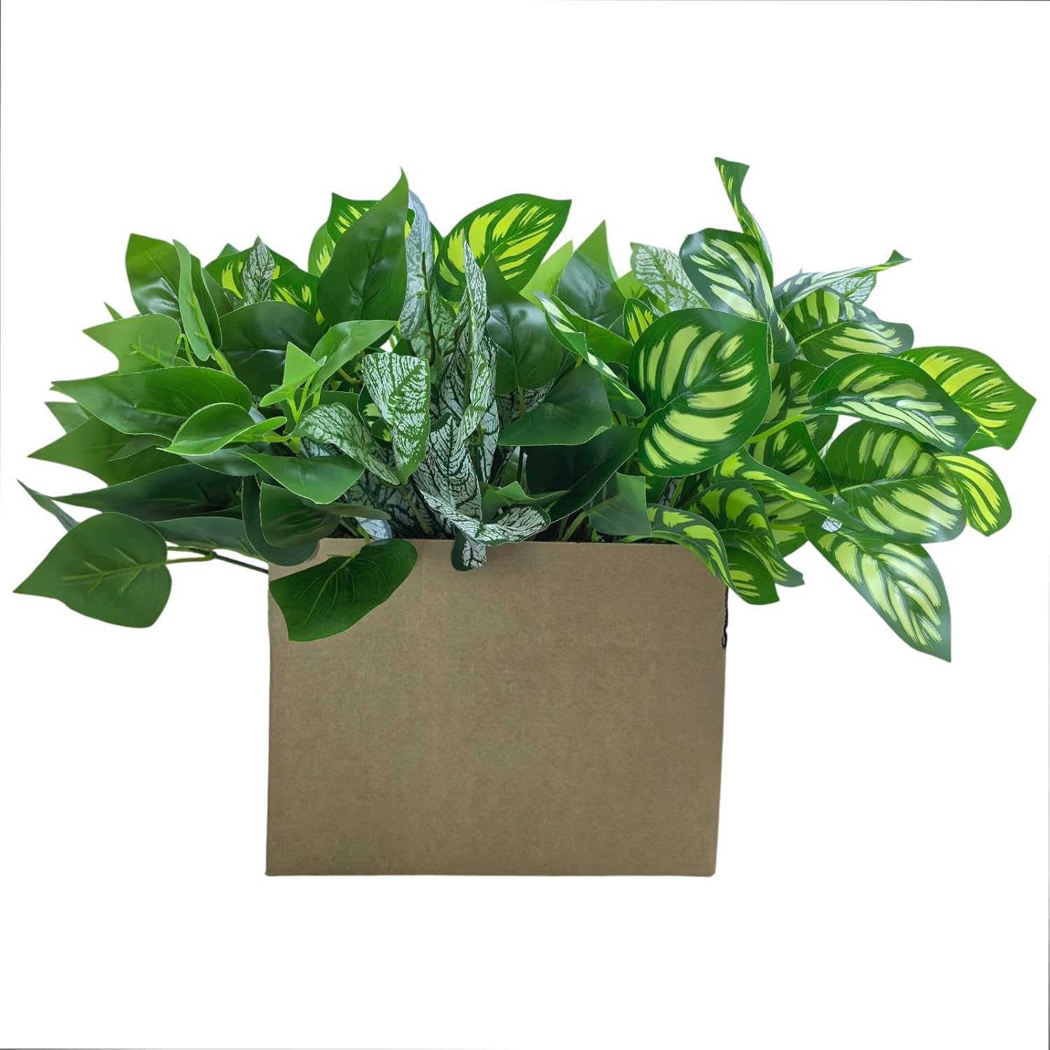 6 Bundles of Artificial Green Plants, Artificial Greenery, Fake Floral Plants Decor Outdoor Artificial Plants,Plastic Plants,Outdoor Large Decorative Flowers (Green) - Image 9