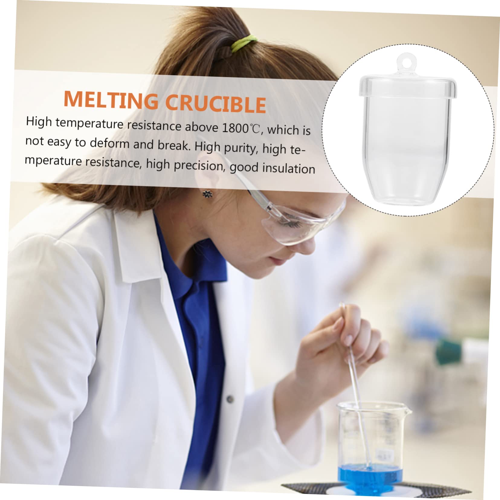 MUCKLILY High Strength Quartz Crucible Melting Crucible Metal Cup Heat Conductive for Alloys Scientific Experiments