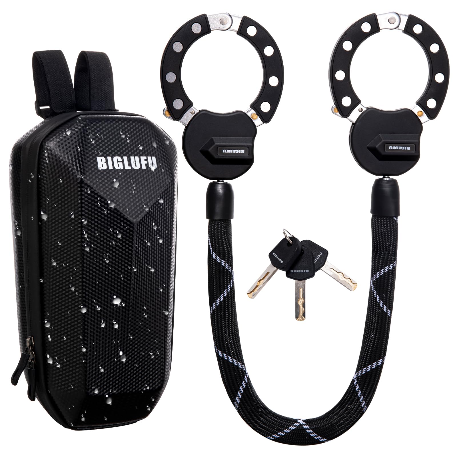 BIGLUFUScooter Lock Electric Scooter Locks Heavy Duty Bike Chain Lock High Security Bike Locks with Key Anti-Theft Chain Lock with Key for E-Bike Motorcycle Ninebot