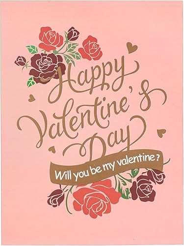 Miniatura 7 de LeZakaa 16" Large Gift Bags with Tissue Paper, Gift Tag and Card, Pink Gold Foil Gift Bag with Flower and Happy Valentine's Day Design