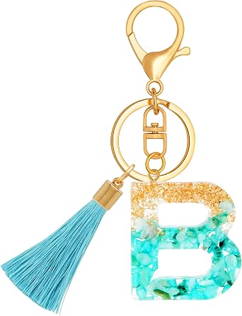 TTYY Alphabet Initial Letter Keychain for Women gift To Little Girls Tassel Butterfly Pendant Key Ring for Backpack