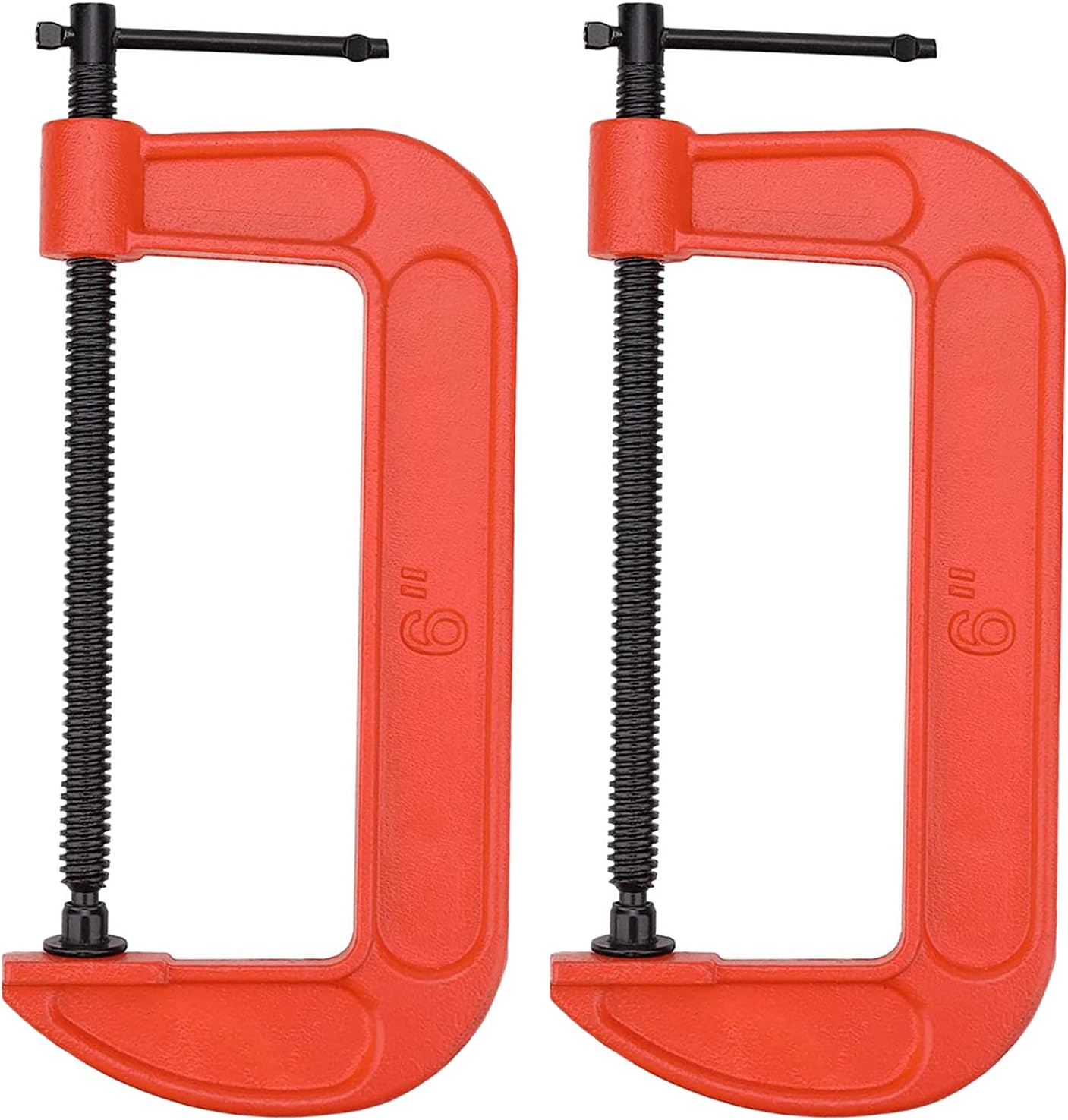 2Pcs 6 Inch CClamp Set, Heavy Duty C Clamps for Woodworking, Welding
