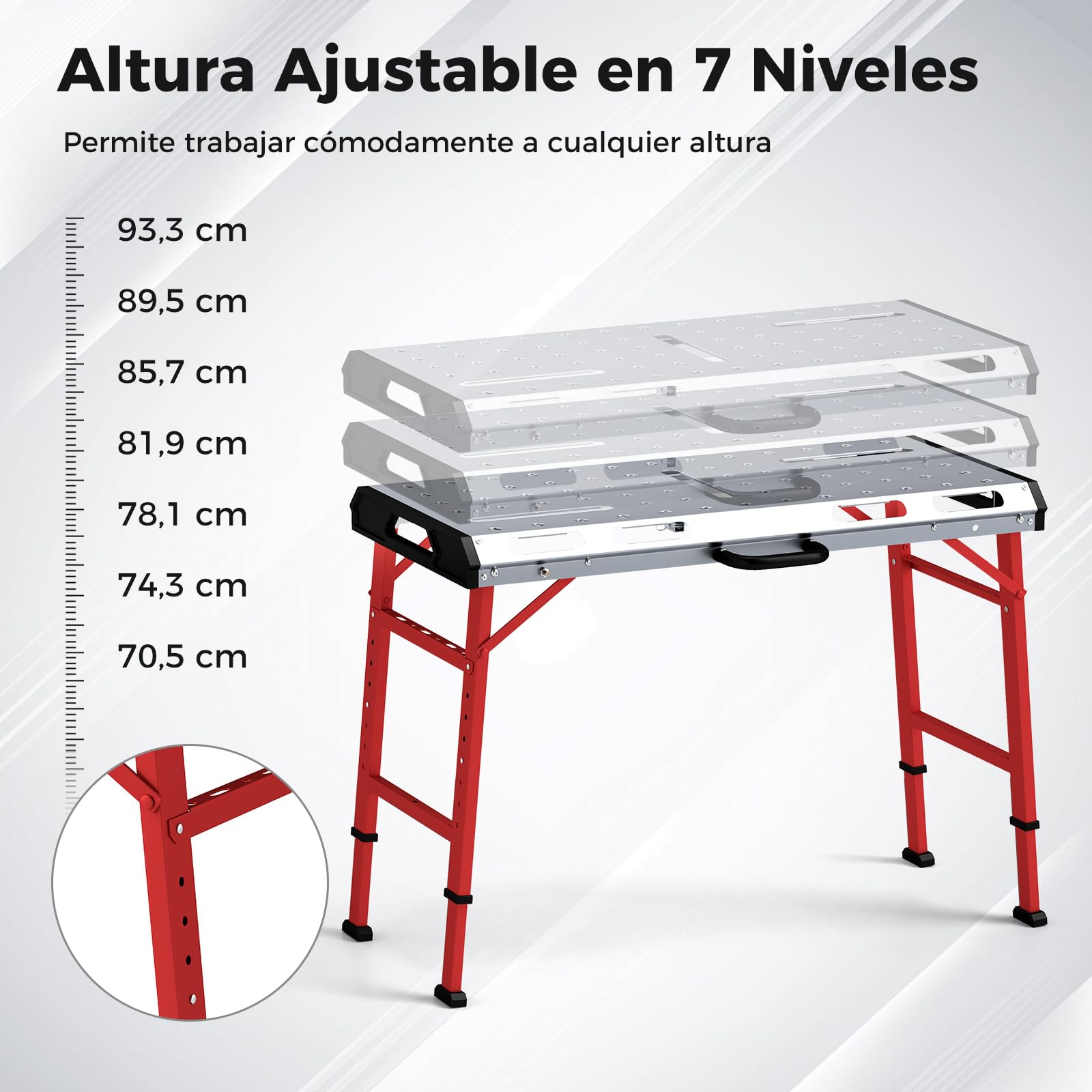 GOPLUS Banco de Trabajo Plegable con Altura Ajustable