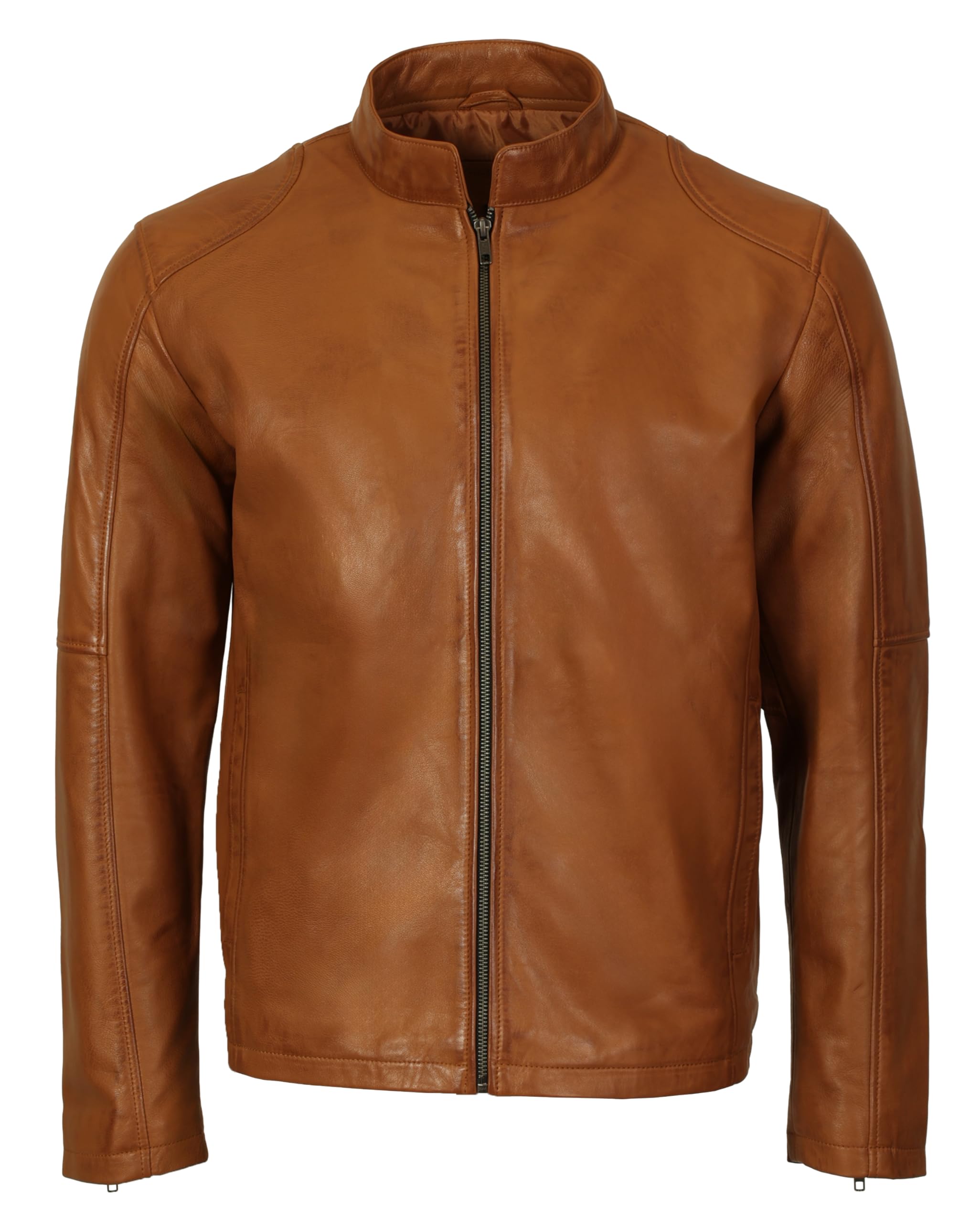Gioberti Men's Sheepskin Classic Style Leather Jacket