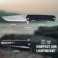 Vista 7 de Cuchillo plegable de bolsillo 9TiEDC, 4 piezas de cuchillas reemplazables, cuchilla de acero 440 de 3.5" con mango G10, cuchillo EDC con clip