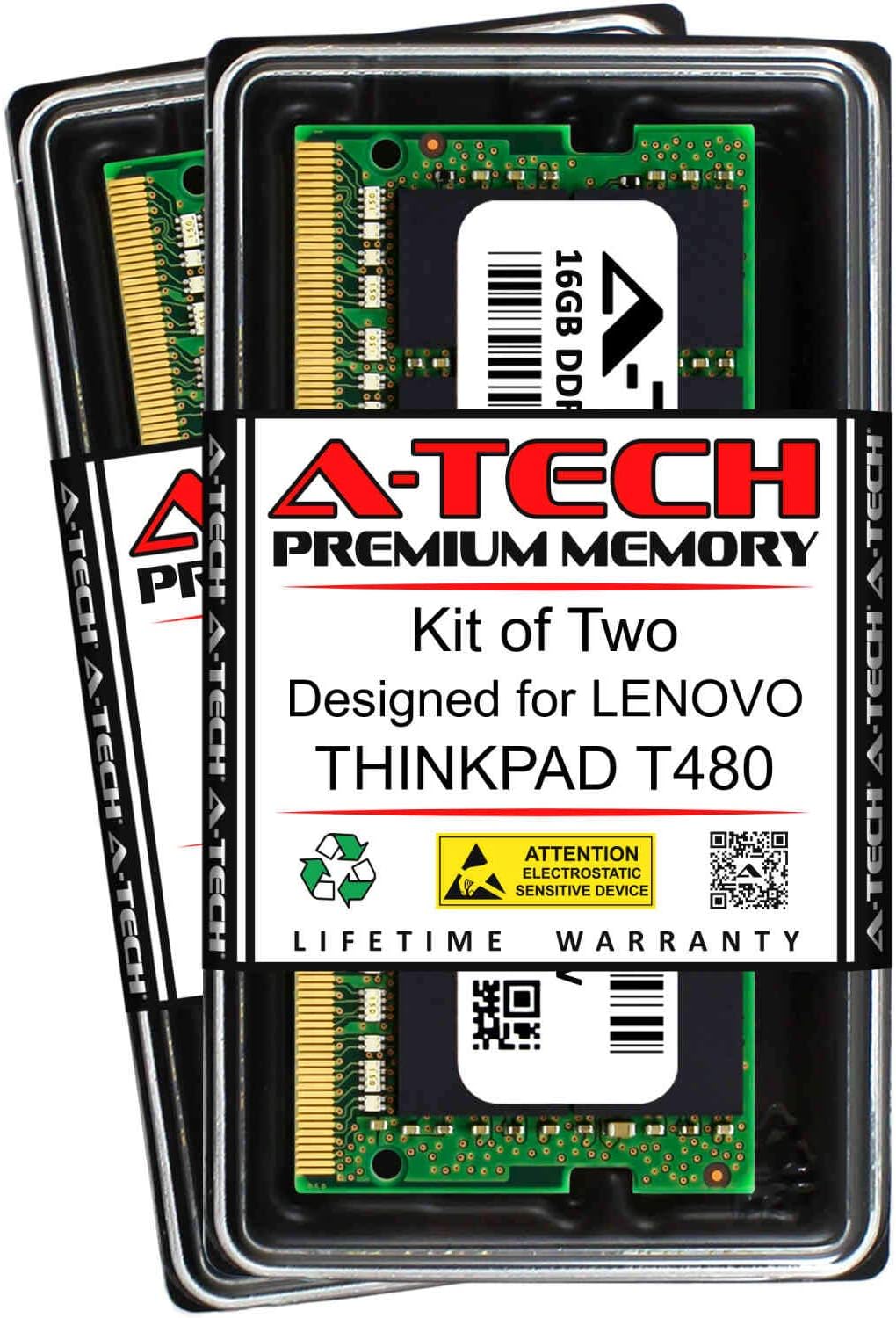 A-Tech 32GB (2 x 16GB) RAM for Lenovo THINKPAD T480 | DDR4 2400MHz SODIMM PC4-19200 260-Pin Non-ECC Memory Upgrade Kit
