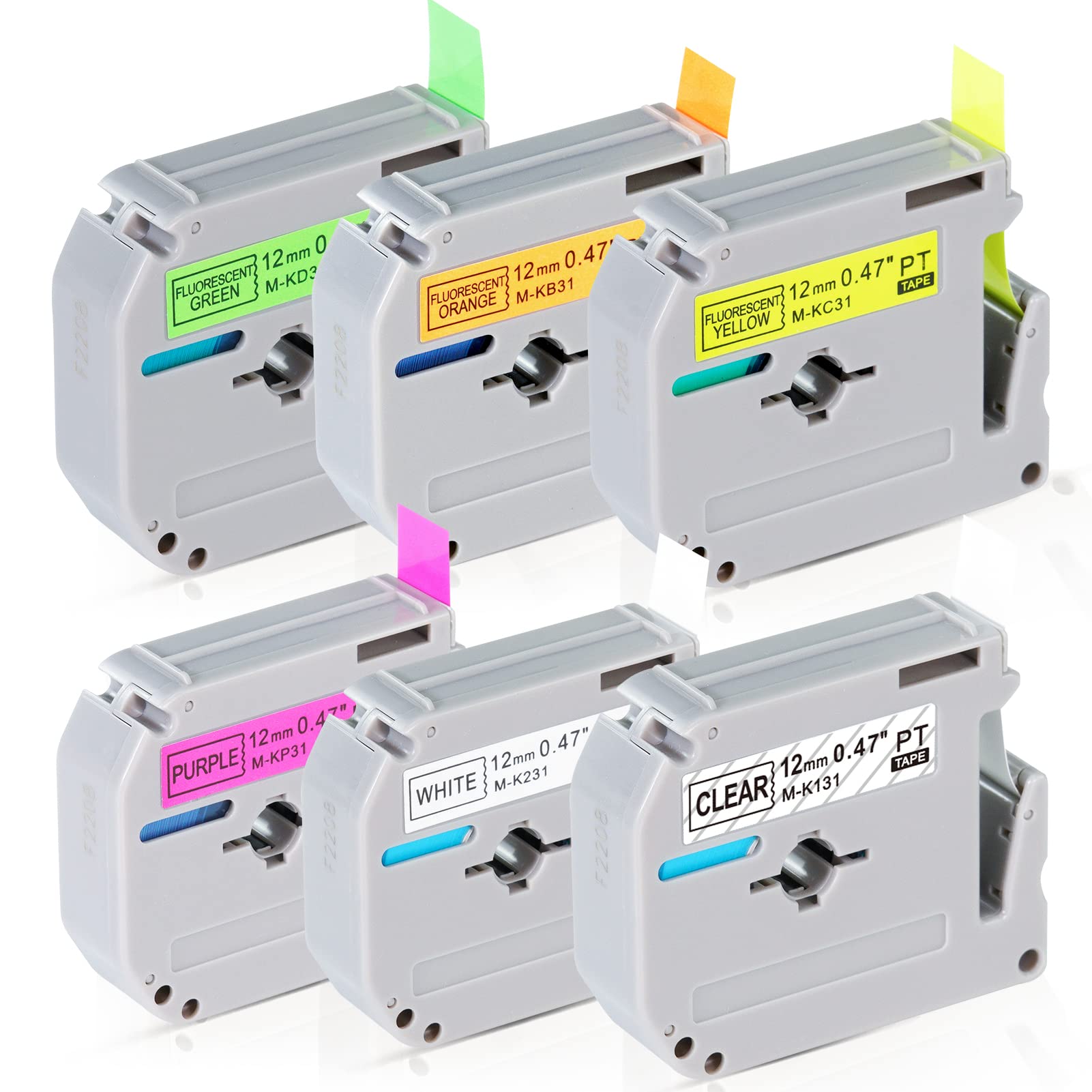 Amazon.com: 6 x Fluorescent Color Label Maker Tape Compatible with Amazon.com: 6 x Fluorescent Color Label Maker Tape Compatible with