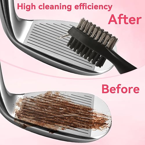 Miniatura 3 de Aulock Golf Towel and Brush Set, Microfiber Towels for Golf Bags, Women Cleaning Kit with Ball Marker Golf Divot Tool Brush, Pink Rosa