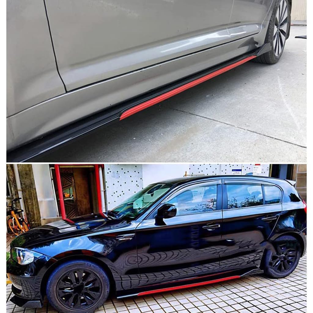 Minigonne Laterali Auto per BMW 1 Series F20 4 Door 2012-2019, Estensione Laterale Diffusore Separatore Laterale Kit Alettoni AntiGraffio Pedane,A-Carbon Fiber Look Black