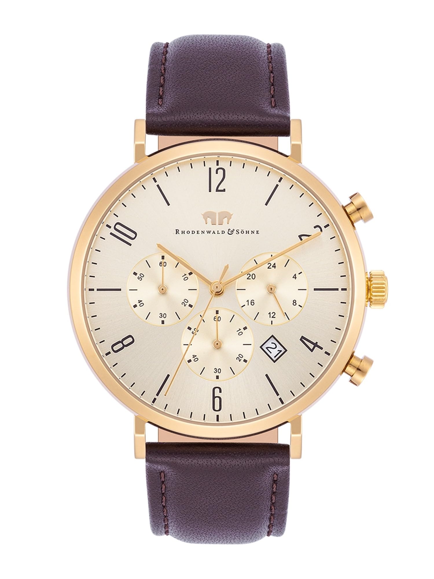 Rhodenwald & Söhne Orologio Uomo analogico Giappone Movimiento al quarzo con Cinturino in Vero cuoio 10010346 : Rhodenwald & Söhne