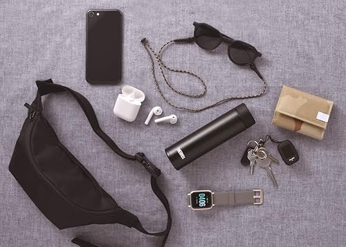 Miniatura 7 de Thermos Botella de agua, vaso de bolsillo aislado al vacío, 6.1 fl oz (6.1 fl oz), negro JOJ-180 BK